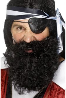 Smiffys Piraten baard zwart gekruld