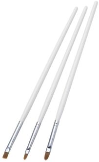 Smiffys Professionele witte schmink penselen plat schuin 3 stuks - Schminkpenselen