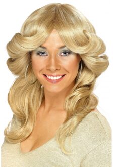 Smiffys Pruik 70`s blond lang met golven