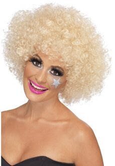 Smiffys Pruik 70s Funky Afro Blonde Wit