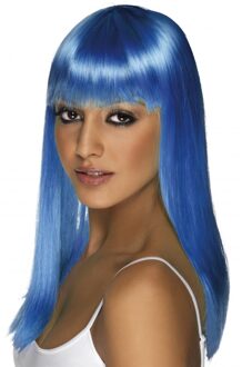 Smiffys Pruik Glamourama Neon Blauw