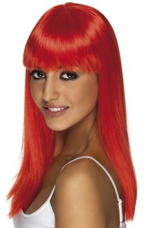 Smiffys Pruik Glamourama Neon Rood