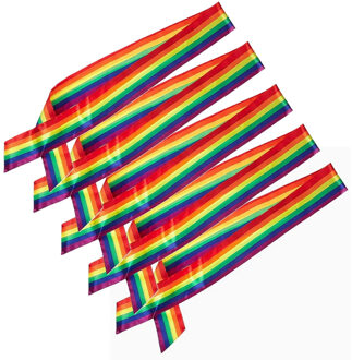 Smiffys Regenboog sjerp - 5x - volwassenen - Pride parade - liefde - lhbtiqa+