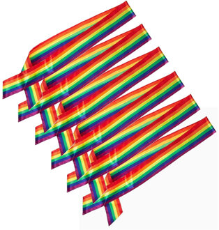 Smiffys Regenboog sjerp - 6x - volwassenen - Pride parade - liefde - lhbtiqa+