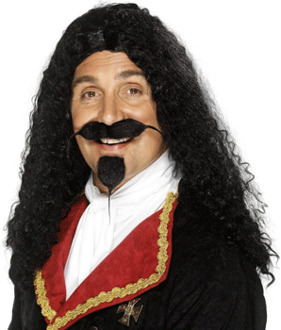 Smiffys Ridder pruik voor heren Zwart