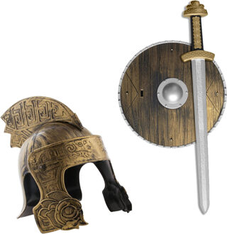 Smiffys Ridder verkleed set helm en wapens zwaard/schild voor volwassenen
