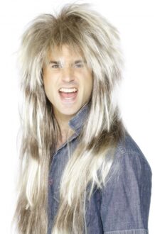 Smiffys Rocker verkleed pruik - blond haar - heren - rockerpruik - herenpruik - Carnaval