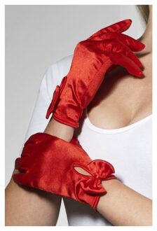 Smiffys Rode korte verkleed handschoenen voor dames Rood