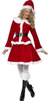 Smiffys Rood/wit Santa kerstvrouw verkleed kostuum/jurkje voor dames - Kerst verkleedkleding - Kerstmannen/kerstvrouwen 36-38 (S)