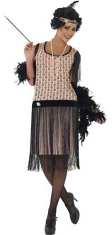 Smiffys Roze jaren 20 flapper jurk voor dames Multi