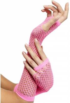 Smiffys Roze visnet handschoenen