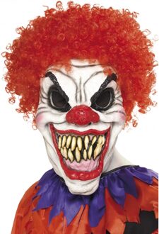 Smiffys Scary clown masker met haren Multi