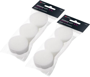 Smiffys Schmink sponsjes - 6x - rond - wit