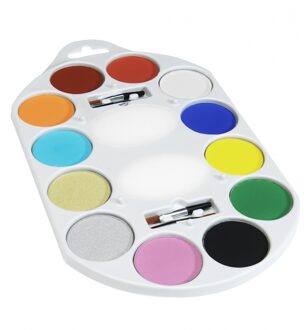 Smiffys Schminkdoos met 12 kleuren Multi