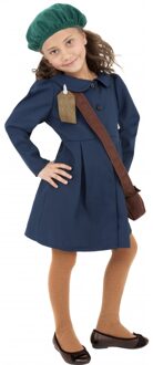 Smiffys Schoolmeisjes verkleedkleding kostuum - voor meisjes/meiden - met hoed en tas - jaren 40/50 Multi