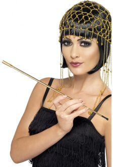 Smiffys Sigarettenpijpje - goud - uitschuifbaar - Charleston - roaring twenties - jaren 20 Goudkleurig