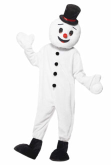 Smiffys Sneeuwpop mascotte verkleedkleding kostuum - wit - volwassenen - one size M/XL
