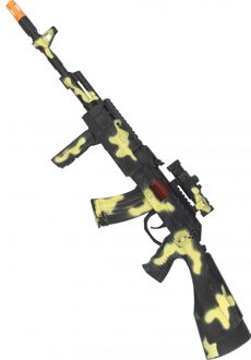 Smiffys Speelgoed camouflage geweer Peacekeepers - 59 cm - inclusief geluid - kunststof