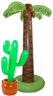 Smiffys Tropische feestversiering opblaasbaar palmbomen/cactus