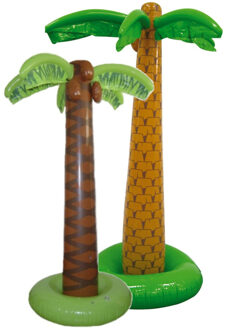 Smiffys Tropische feestversiering opblaasbare palmbomen set 165 en 180 cm
