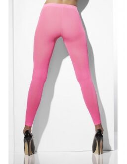 Smiffys Verkleed dames legging - Neon roze - Carnaval/themafeest - 70 denier - One size