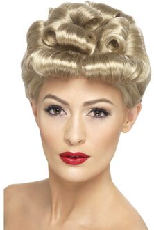 Smiffys Verkleed pruik - blond haar - jaren 40 - damespruik - 40s - Carnaval pruiken