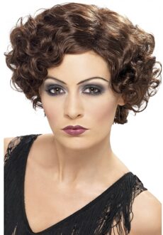 Smiffys Verkleed pruik - jaren 50 - bruin - kort haar - damespruik - 50s - Carnaval