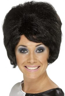Smiffys Verkleed pruik - Jaren 60 - zwart - dames - 60s - damespruik