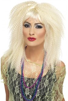 Smiffys Verkleed pruik - jaren 80 - blond haar - dames - eighties - 80s damespruik - Carnaval