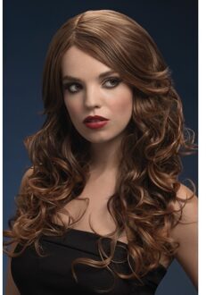 Smiffys Verkleed pruik - lichtbruin - lang haar - Nicole - dames - damespruik