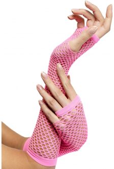 Smiffys Visnet handschoenen roze