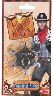 Smiffys Western Sheriff ster - carnaval verkleed badge - kinderen en volwassenen