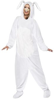 Smiffys Wit konijn/haas jumpsuit voor volwassenen 48-50 (M) - Carnavalsblouses