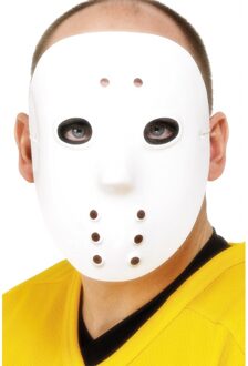 Smiffys Wit plastic hockeymasker voor volwassenen - Maskers > Half maskers