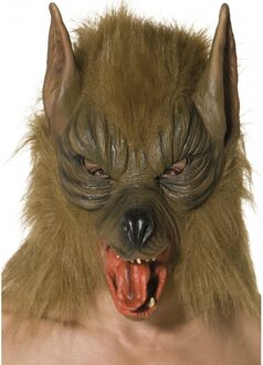 Smiffys Wolf verkleed masker - volwassenen - rubber - weerwolf - halloween - wolvenmasker