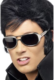 Smiffys Zilverkleurige Elvis-bril - Accessoires > Brillen