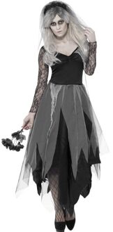 Smiffys Zombie bruidsjurk verkleedkleding voor dames Grijs