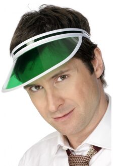 Smiffys Zonneklep - groen - kunststof - volwassenen - sunvisor - carnaval