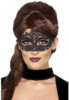 Smiffys Zwart Kanten Oogmasker Voor Dames