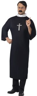 Smiffys Zwart priester verkleedkleding voor heren 56-58 (XL) - Carnavalskostuums