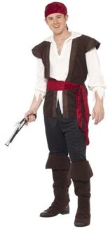 Smiffys Zwart/wit/rood Piraten Kostuum Voor Heren - Verkleedkleding 48-50 (M)