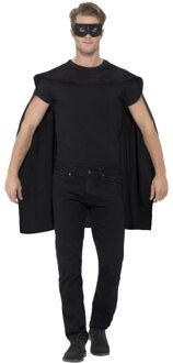 Smiffys Zwarte cape met oogmasker verkleed kleding voor volwassenen