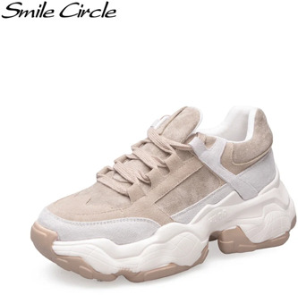Smile Circle Women Sneakers Breathable Shoes 2019 spring new Flat Platform shoes girl Thick bottom Outdoor Ladies shoes