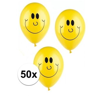 Smile / Emoticon ballonnen - 50x stuks - Party feestartikelen emoticons