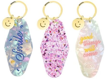 Smile sleutelhanger confetti, assorti
