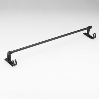 SmileMonkey Ruimte aluminium handdoek bar handdoekenrek badkamer keuken muur gemonteerde handdoek gepolijst rack holder enkele houder zwart