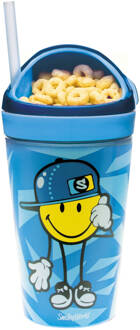 Smiley 2.0 Junior Boy Snack & Drinkbeker - Polypropyleen - 300 ml - Blauw