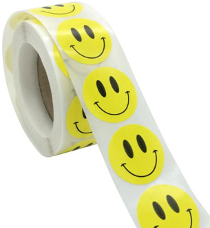 Smiley Face Sticker 500 Pcs/roll for Kids Reward Sticker Yellow Dots Labels Happy Smile Face Sticker Kids Toys
