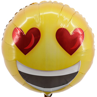Smiley hartje ballon