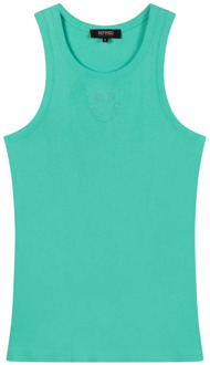 Smiley Tank Top Refined Department , Green , Dames - Xl,M,S,Xs
